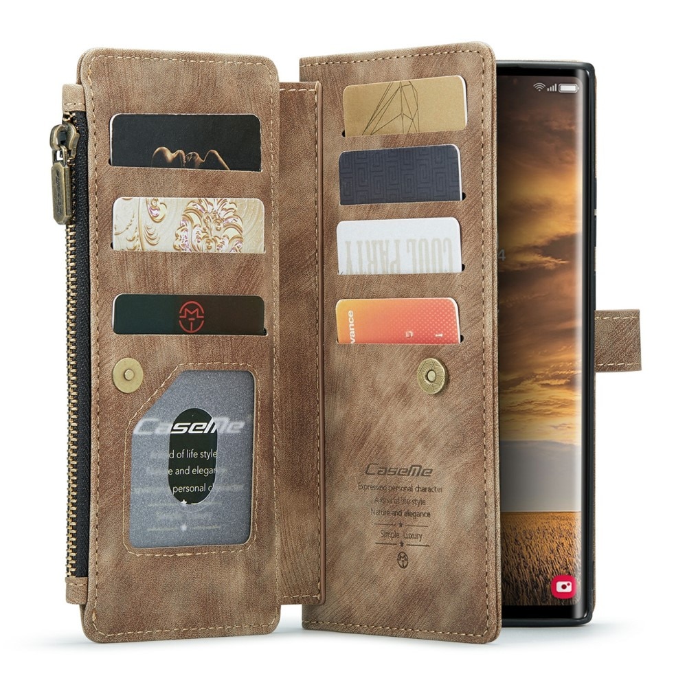 Zipper Wallet Samsung Galaxy S24 Ultra brun