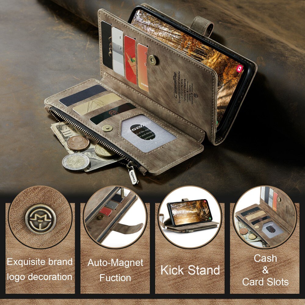 Zipper Wallet Samsung Galaxy S24 Plus Brun