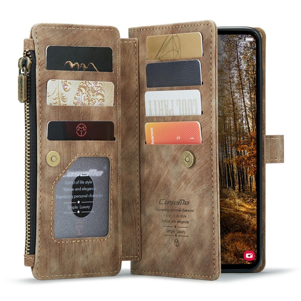 Zipper Wallet Samsung Galaxy S24 Plus Brun