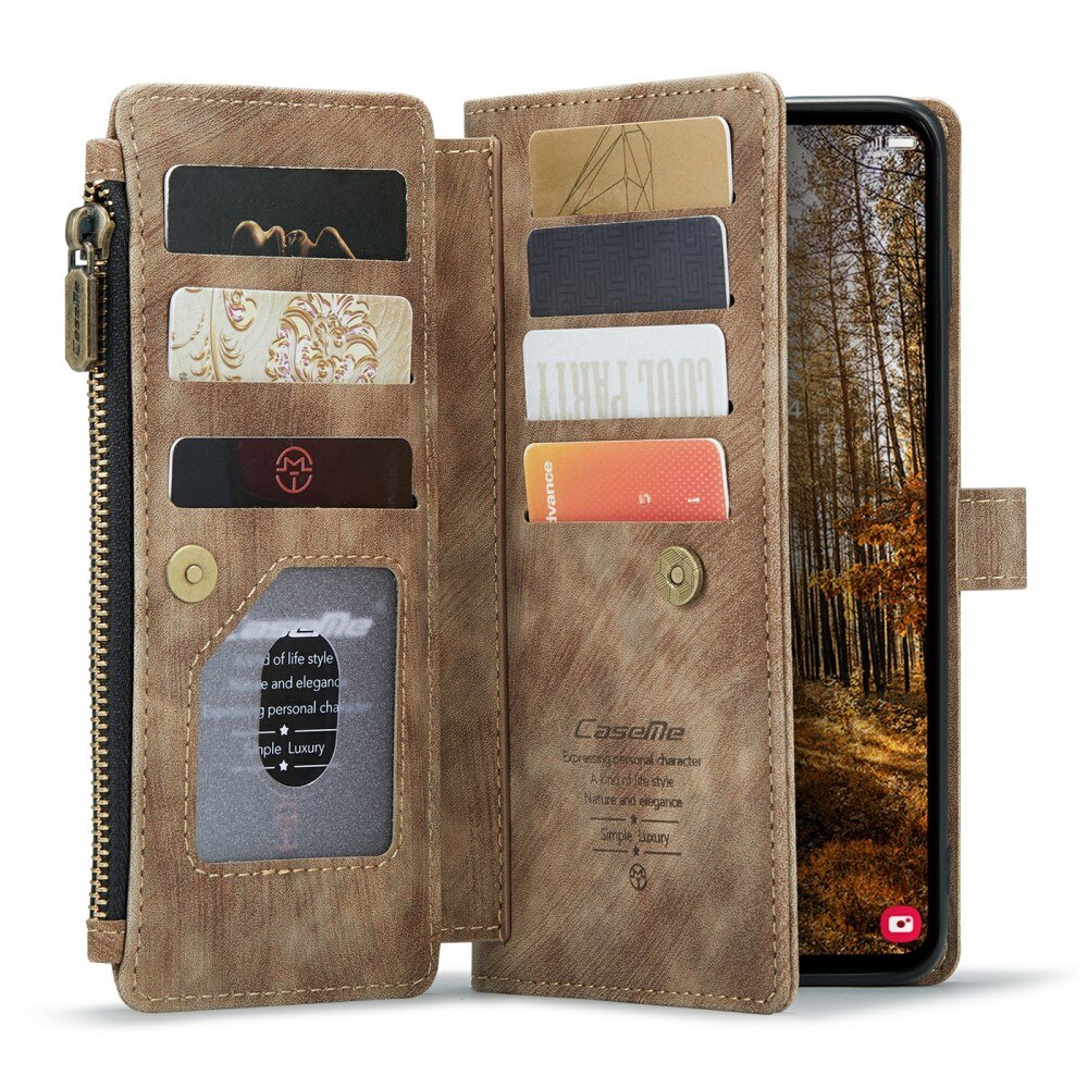 Zipper Wallet Samsung Galaxy S24 Plus brun