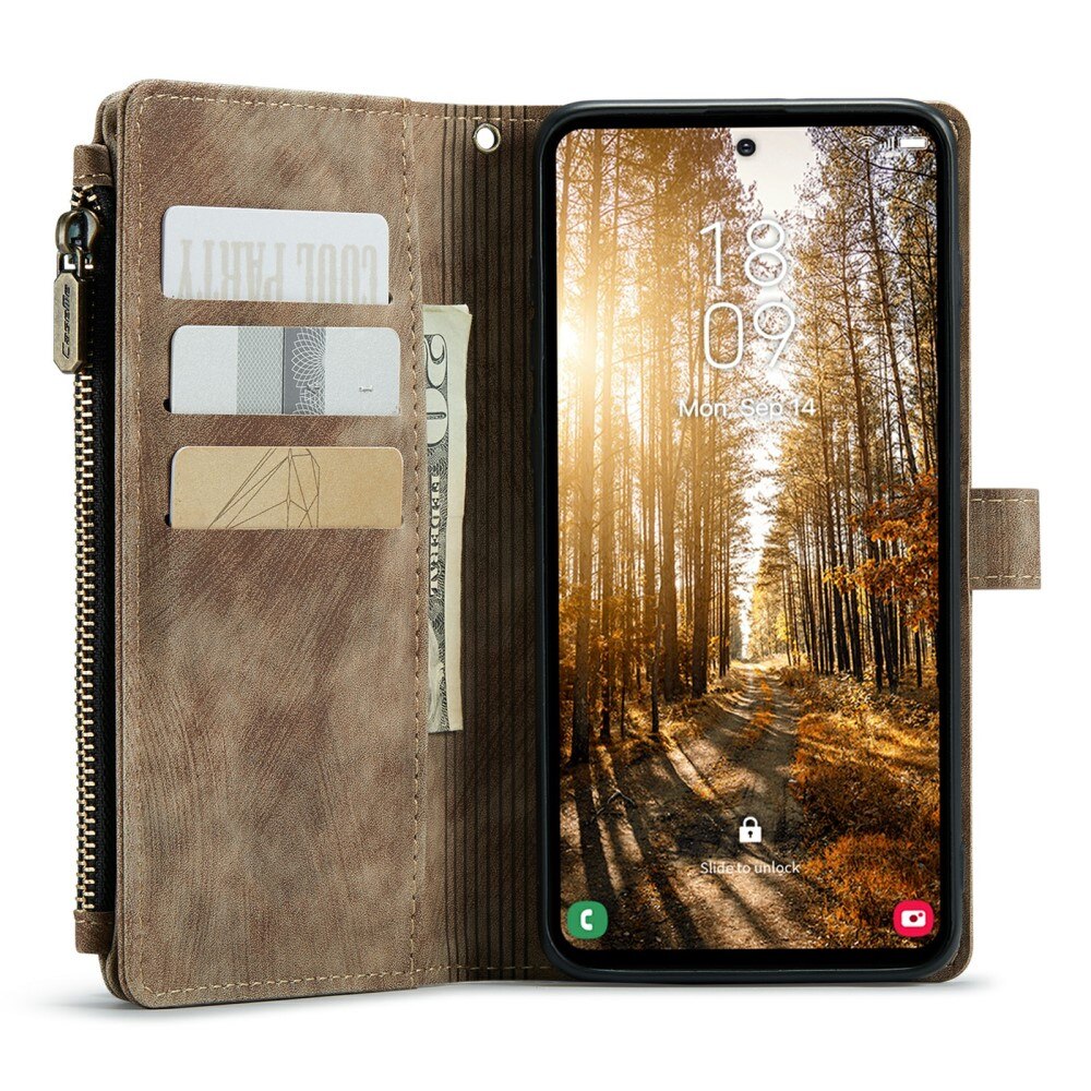 Zipper Wallet Samsung Galaxy S24 Plus Brun