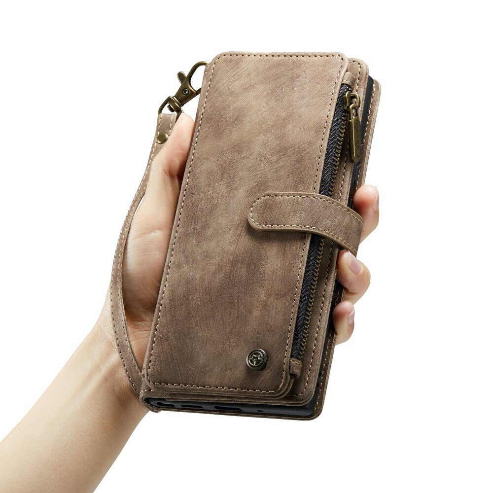 Zipper Wallet Samsung Galaxy S24 Plus Brun