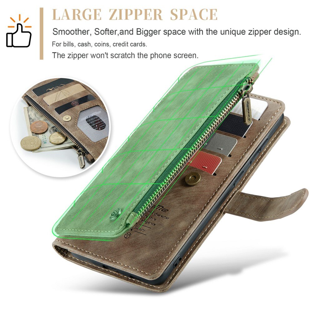 Zipper Wallet Samsung Galaxy S24 Plus Brun