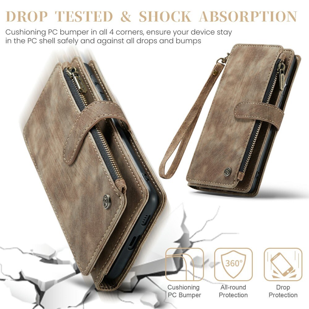 Zipper Wallet Samsung Galaxy S24 Plus Brun