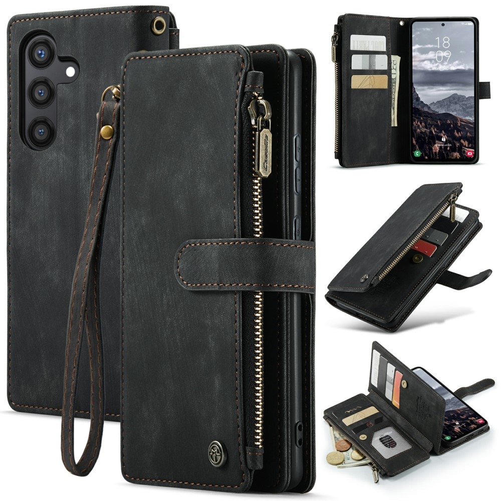 Zipper Wallet Samsung Galaxy S24 Plus svart