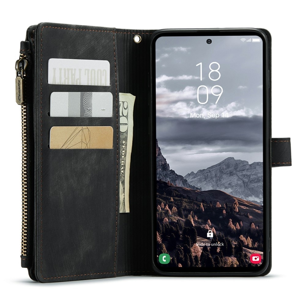 Zipper Wallet Samsung Galaxy S24 Plus svart