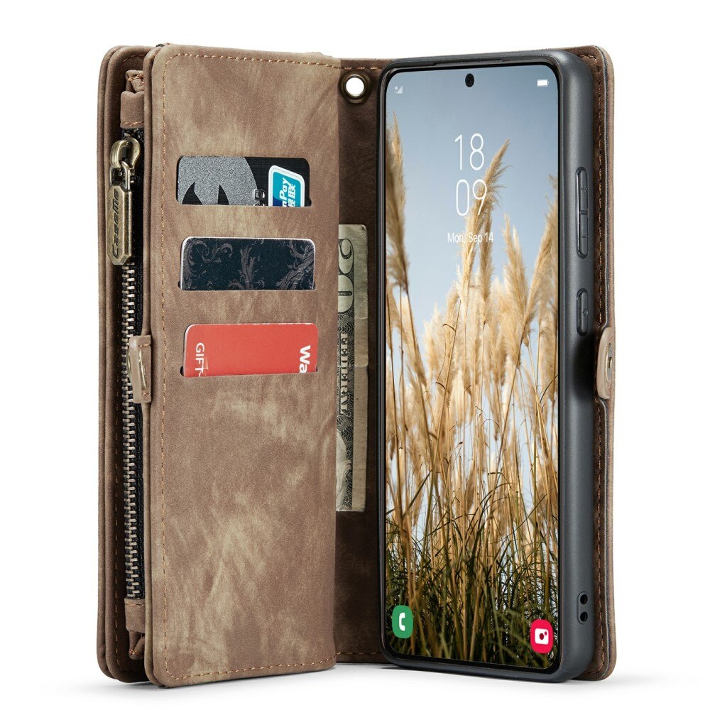 Multi-slot Lommeboksetui Samsung Galaxy S24 Brun