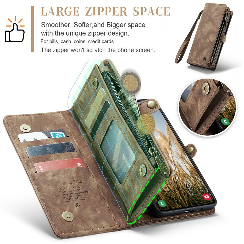 Multi-slot Lommeboksetui Samsung Galaxy S24 Brun