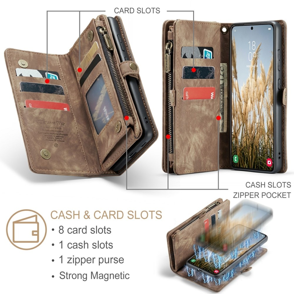 Multi-slot Lommeboksetui Samsung Galaxy S24 Brun
