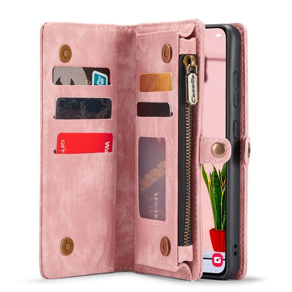 Multi-slot Lommeboksetui Samsung Galaxy S24 Plus Rosa