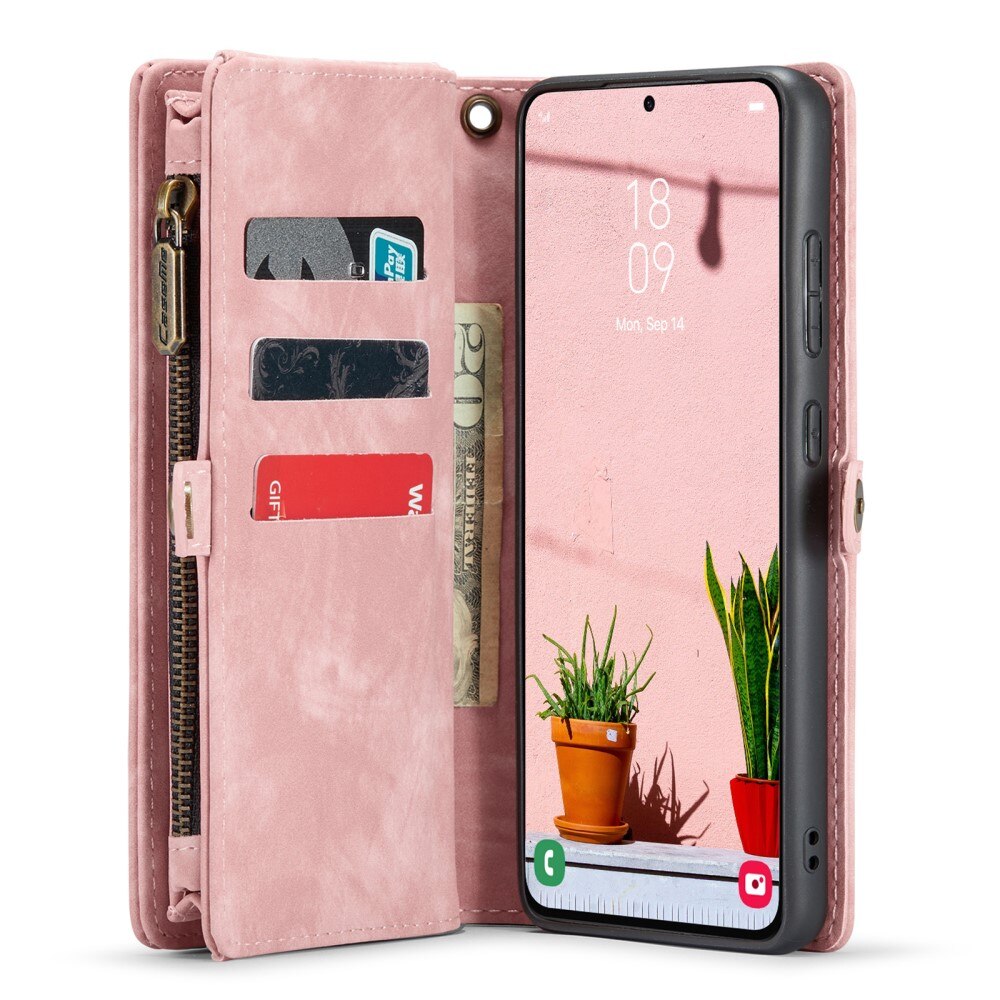 Multi-slot Lommeboksetui Samsung Galaxy S24 Plus Rosa