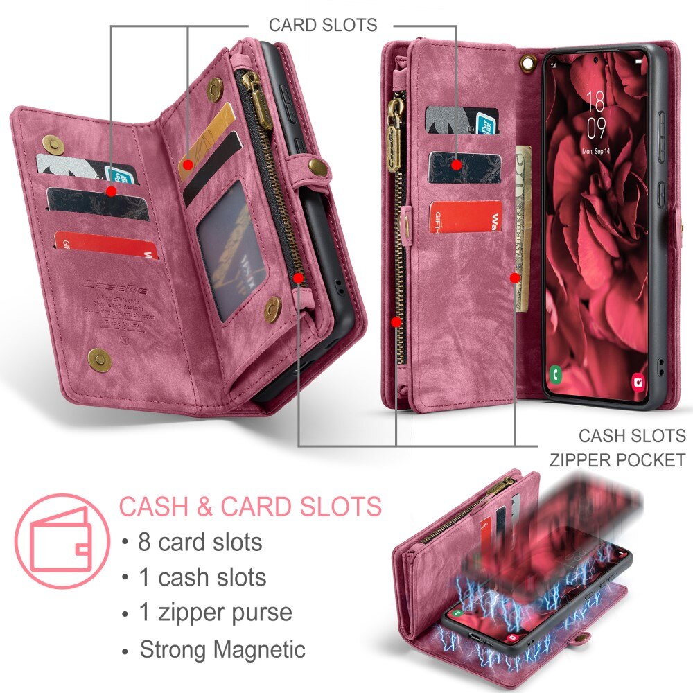 Multi-slot Lommeboksetui Samsung Galaxy S24 Plus Rød