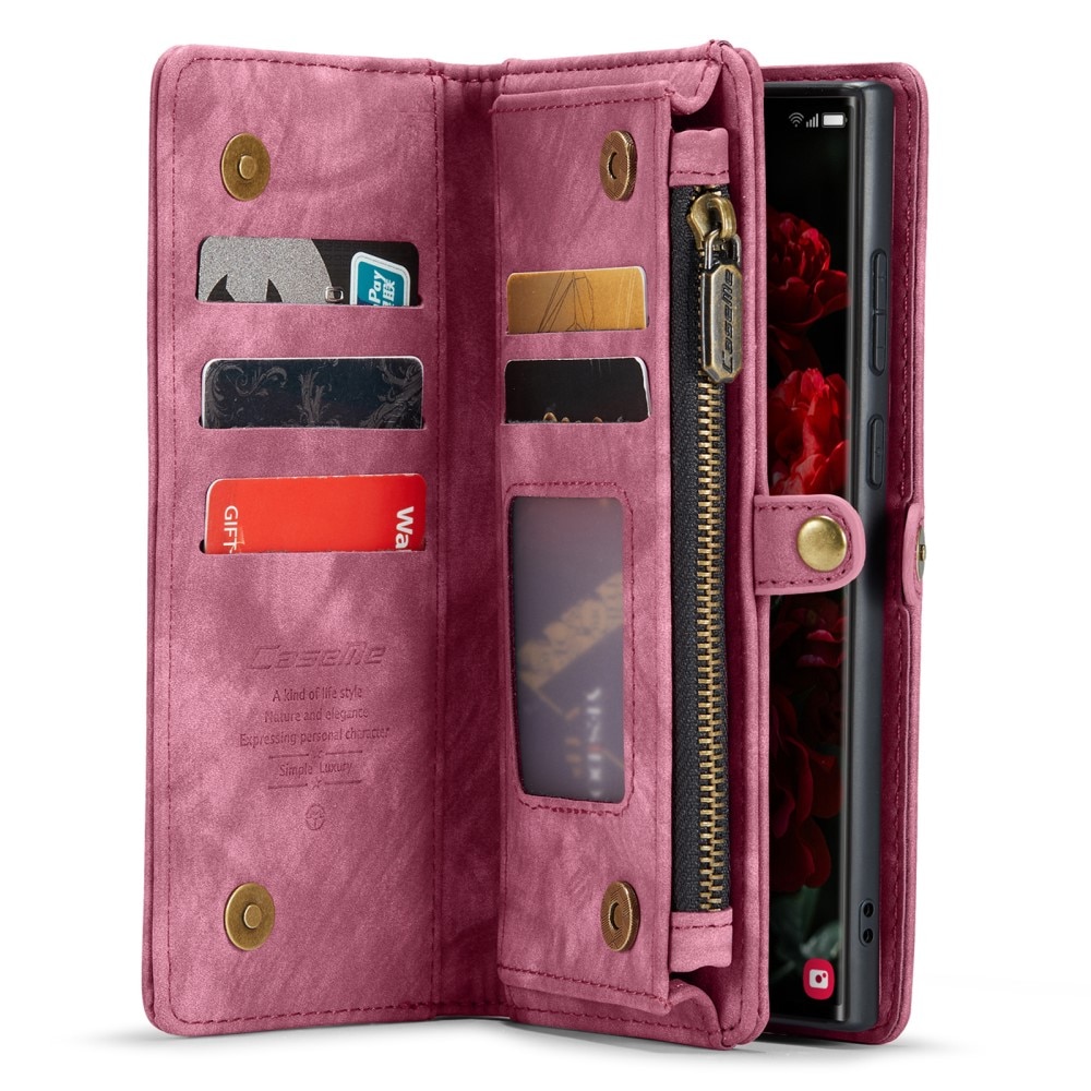 Multi-slot Lommeboksetui Samsung Galaxy S24 Ultra Rød