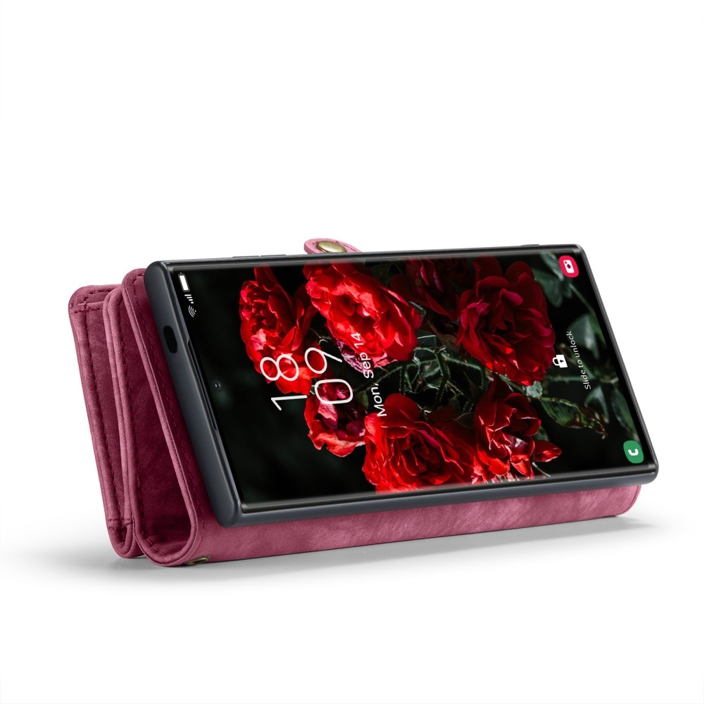 Multi-slot Lommeboksetui Samsung Galaxy S24 Ultra rød