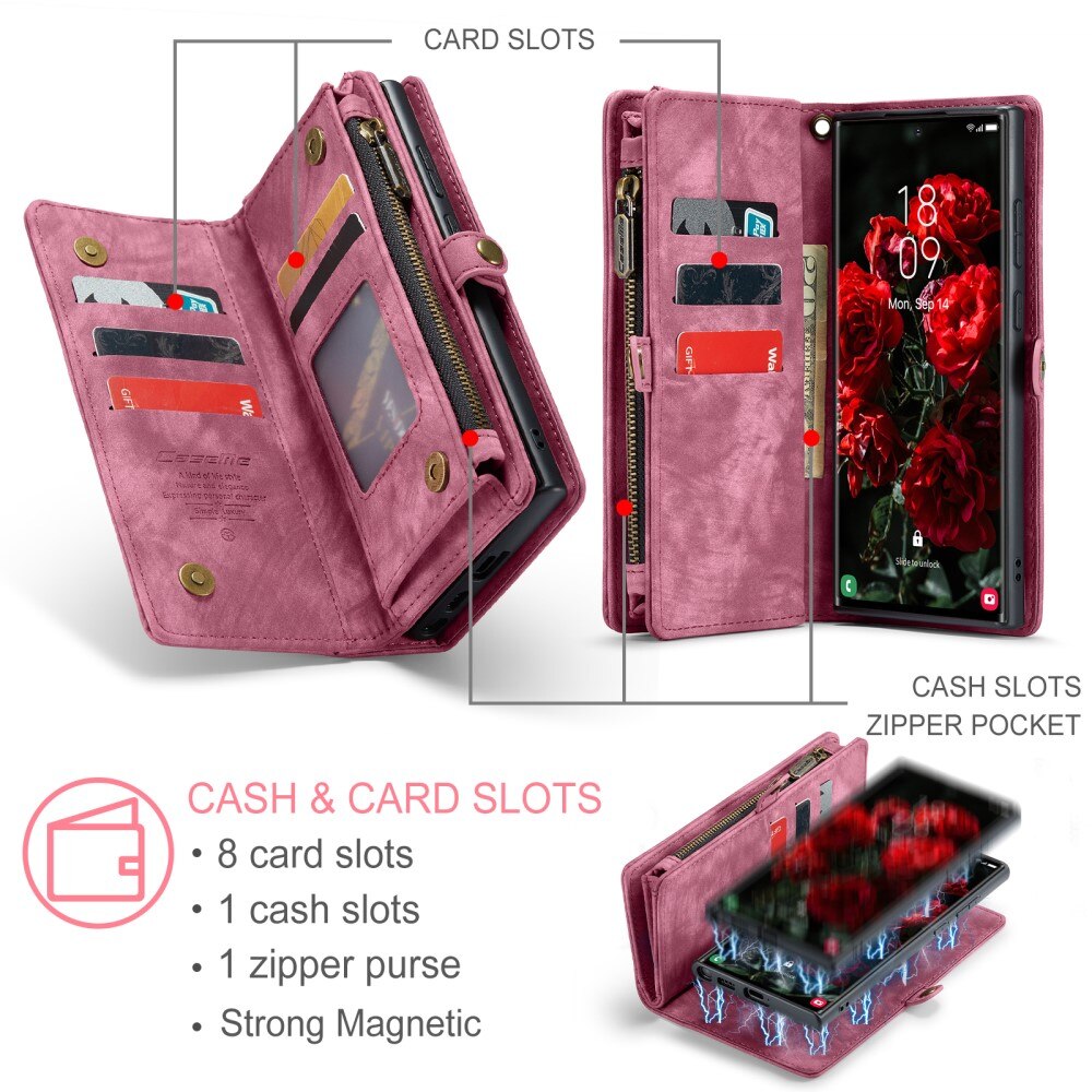 Multi-slot Lommeboksetui Samsung Galaxy S24 Ultra Rød