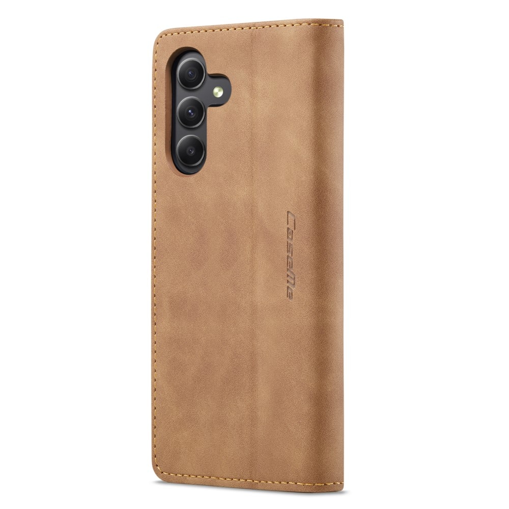 Slim Lommebokveske Samsung Galaxy A15 cognac