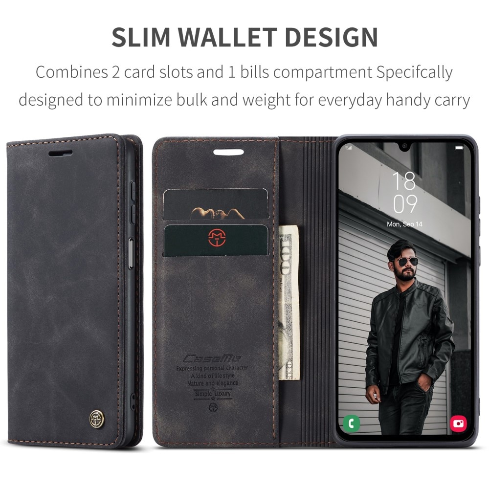 Slim Lommebokveske Samsung Galaxy A15 svart