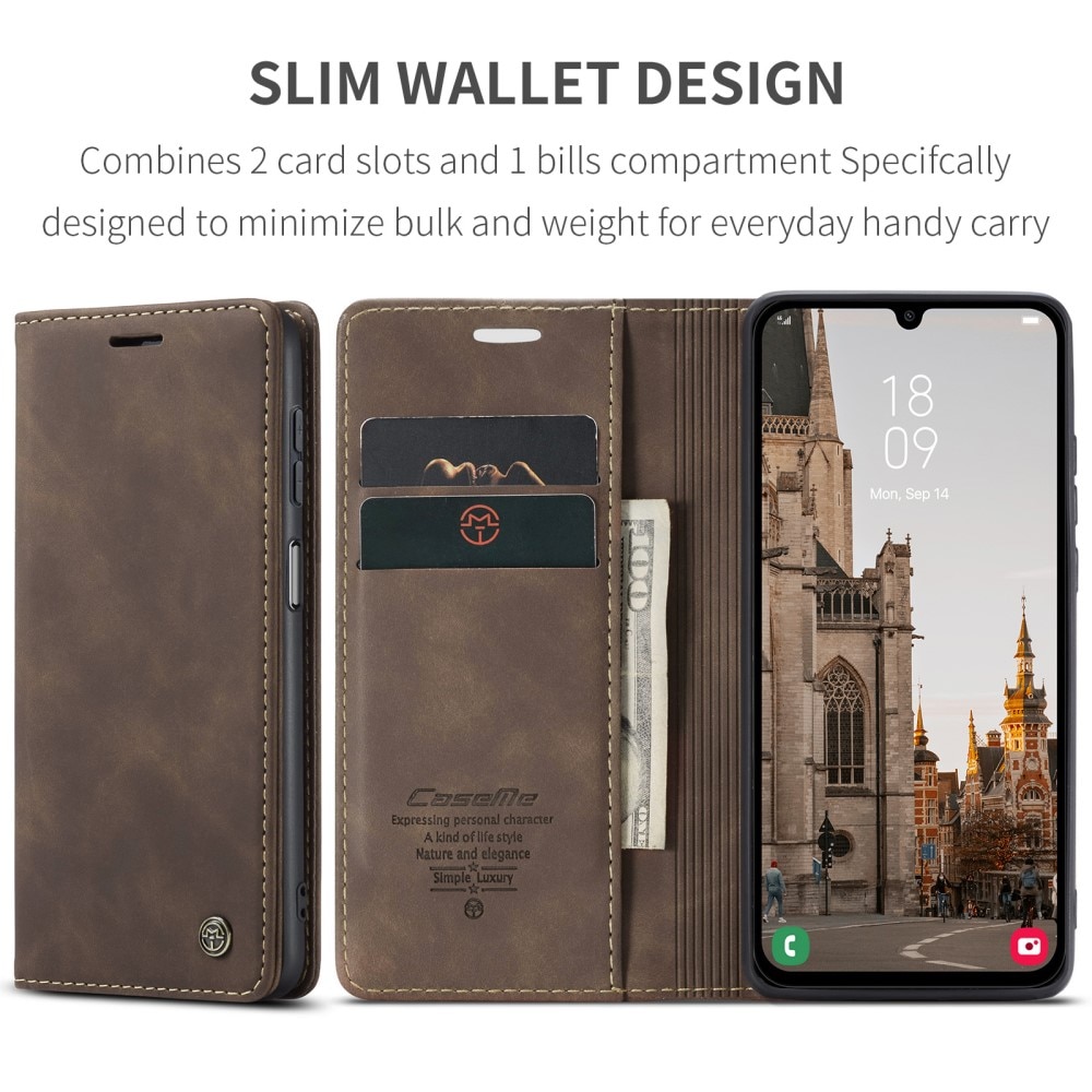 Slim Lommebokveske Samsung Galaxy A15 brun