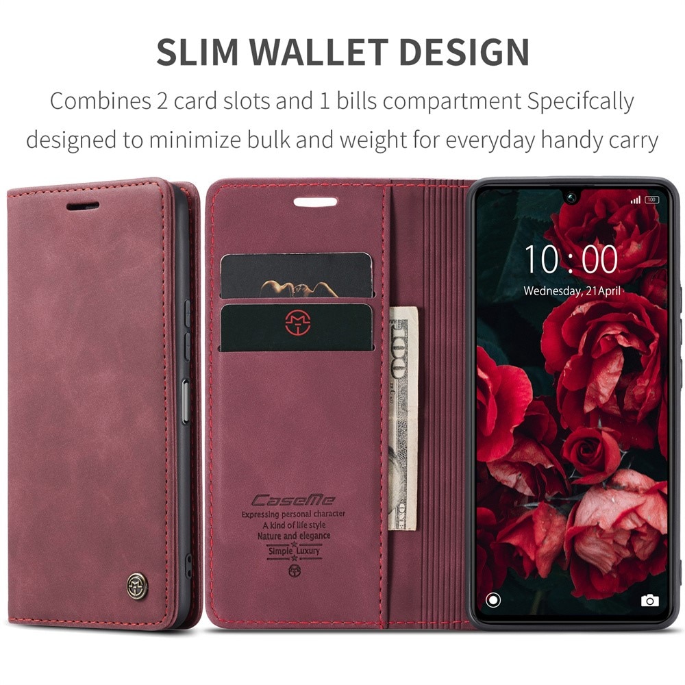 Slim Lommebokveske Xiaomi Redmi 13C rød