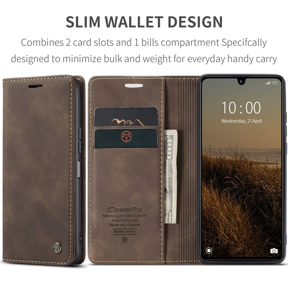 Slim Lommebokveske Xiaomi Redmi 13C brun