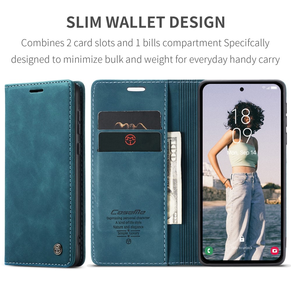 Slim Lommebokveske Samsung Galaxy A55 blå