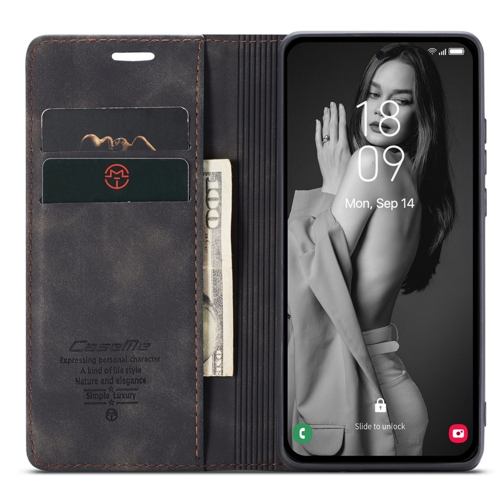 Slim Lommebokveske Samsung Galaxy A55 svart