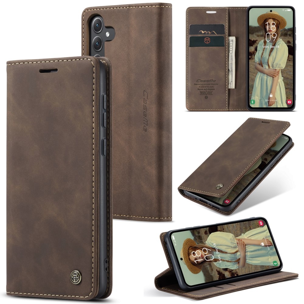 Slim Lommebokveske Samsung Galaxy A35 Brun