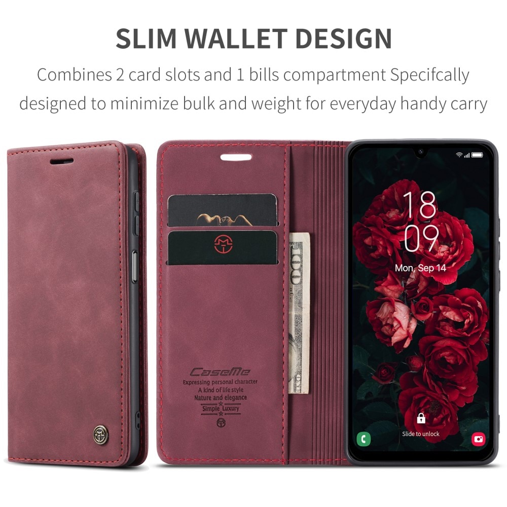 Slim Lommebokveske Samsung Galaxy A25 rød
