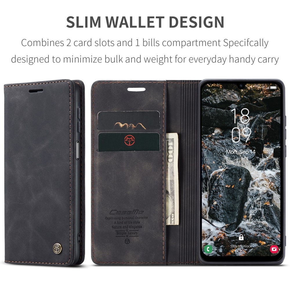 Slim Lommebokveske Samsung Galaxy A25 svart