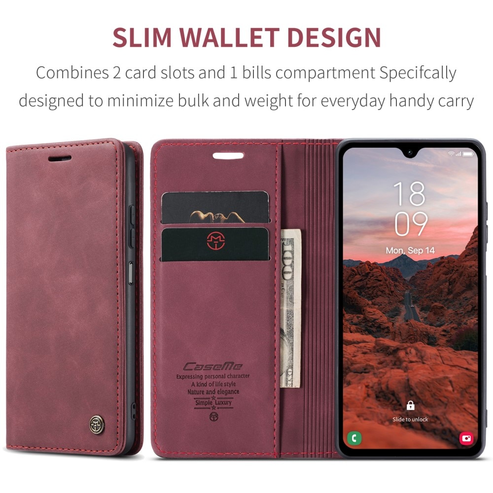 Slim Lommebokveske Samsung Galaxy A05s rød