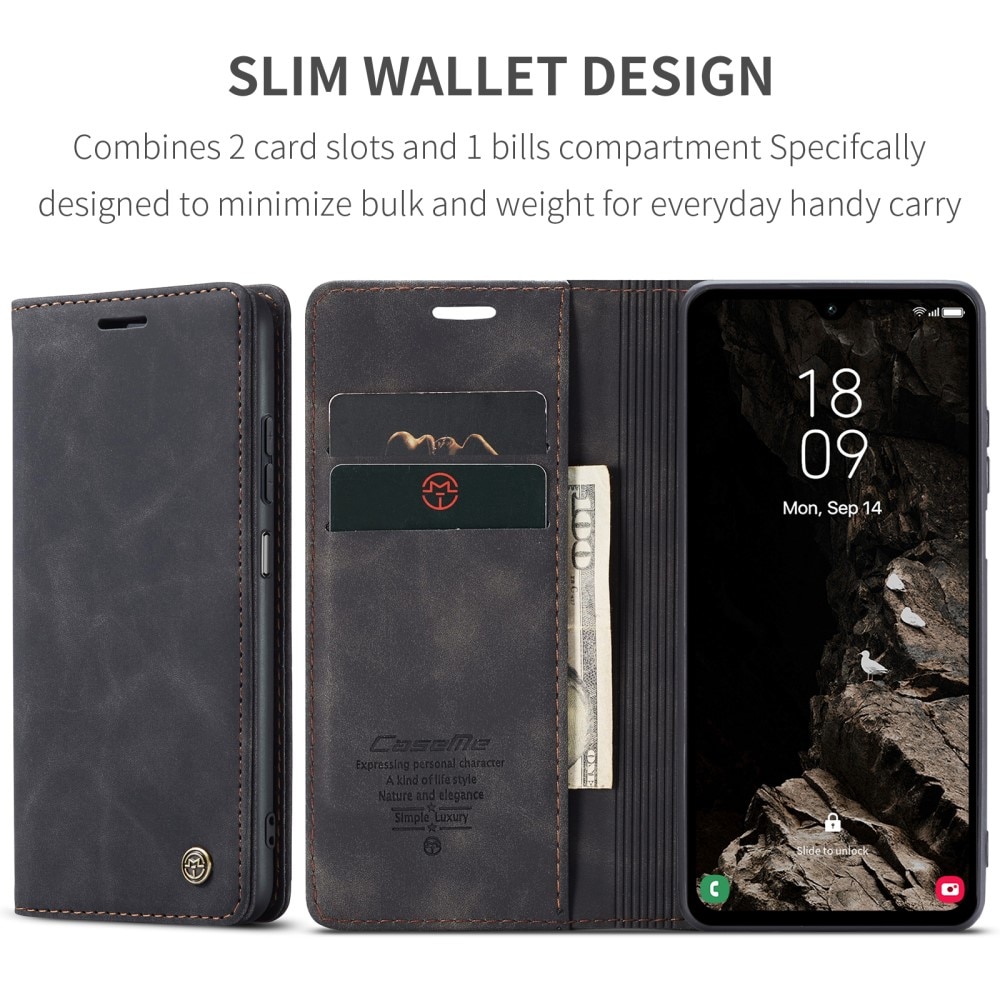 Slim Lommebokveske Samsung Galaxy A05s svart