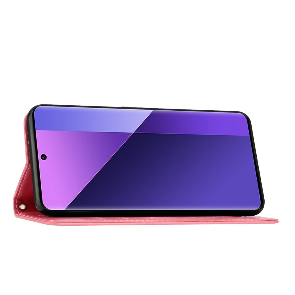 Lærveske Sommerfugler Xiaomi Redmi 13C rosa