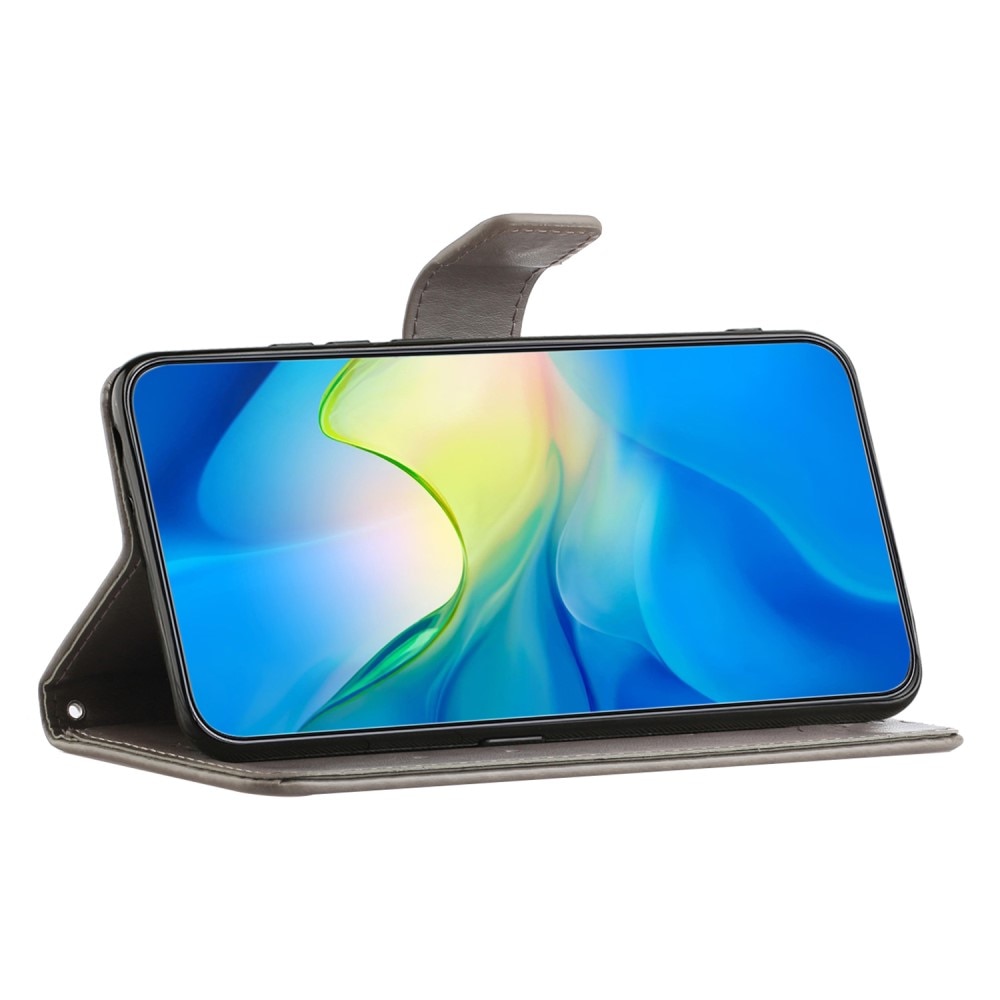Lærveske Sommerfugler Motorola Moto G04 Grå