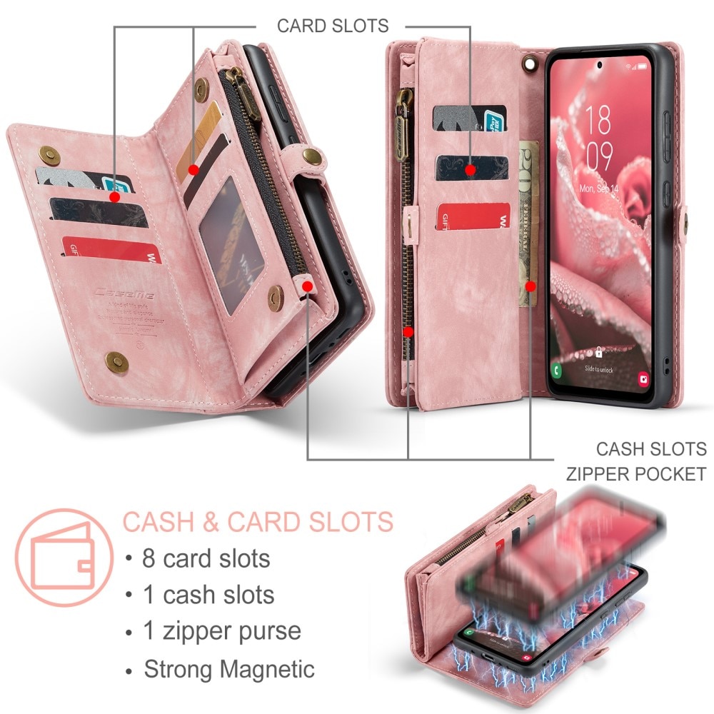 Multi-slot Lommeboksetui Samsung Galaxy A35 Rød