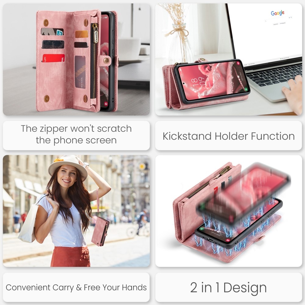 Multi-slot Lommeboksetui Samsung Galaxy A35 Rød