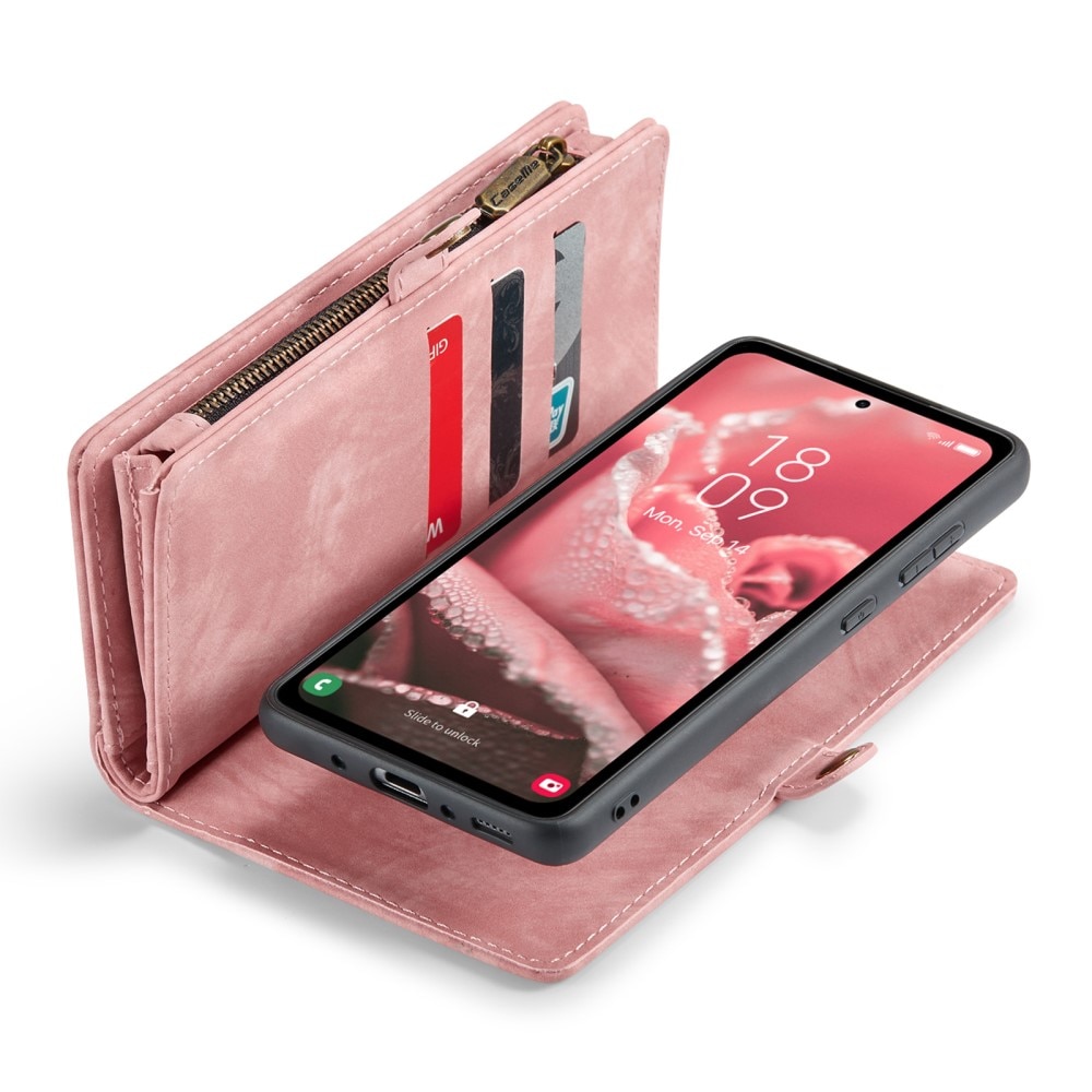 Multi-slot Lommeboksetui Samsung Galaxy A35 rosa