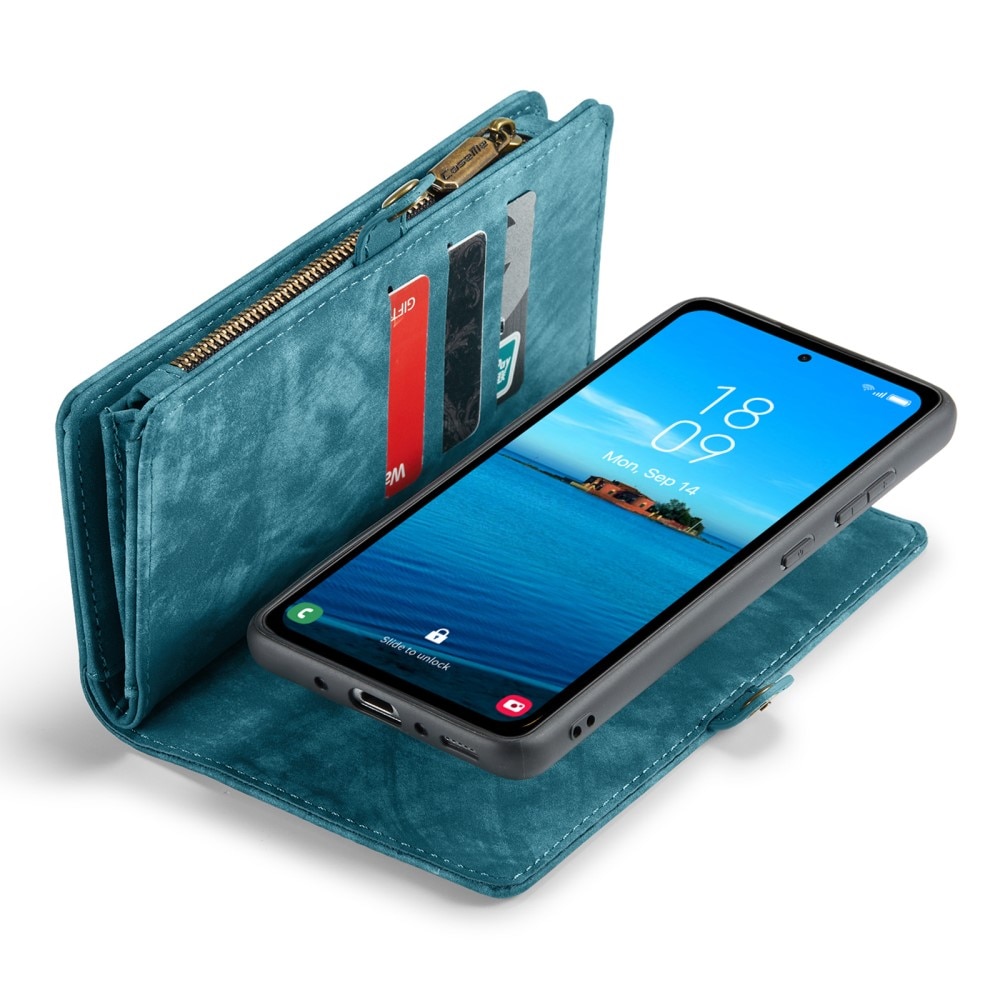 Multi-slot Lommeboksetui Samsung Galaxy A35 blå