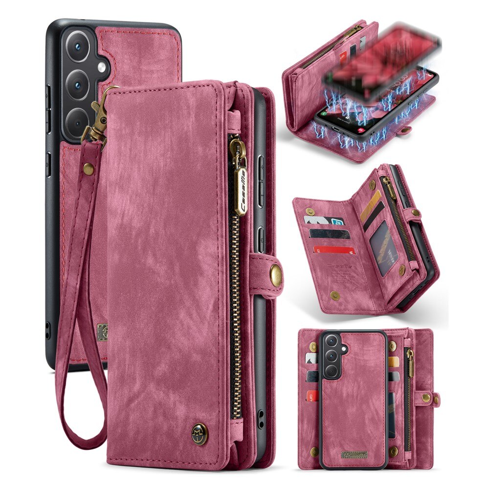 Multi-slot Lommeboksetui Samsung Galaxy A35 Rød