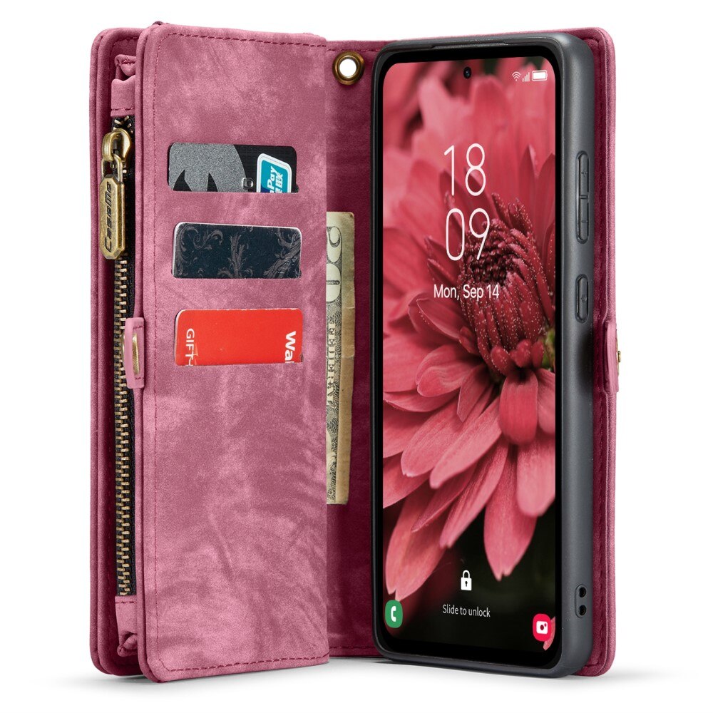 Multi-slot Lommeboksetui Samsung Galaxy A35 Rød
