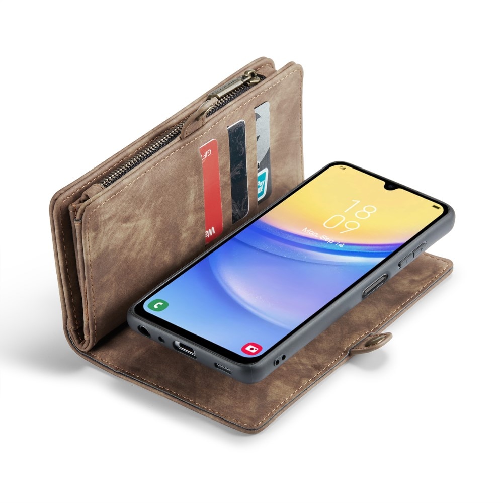 Multi-slot Lommeboksetui Samsung Galaxy A15 brun