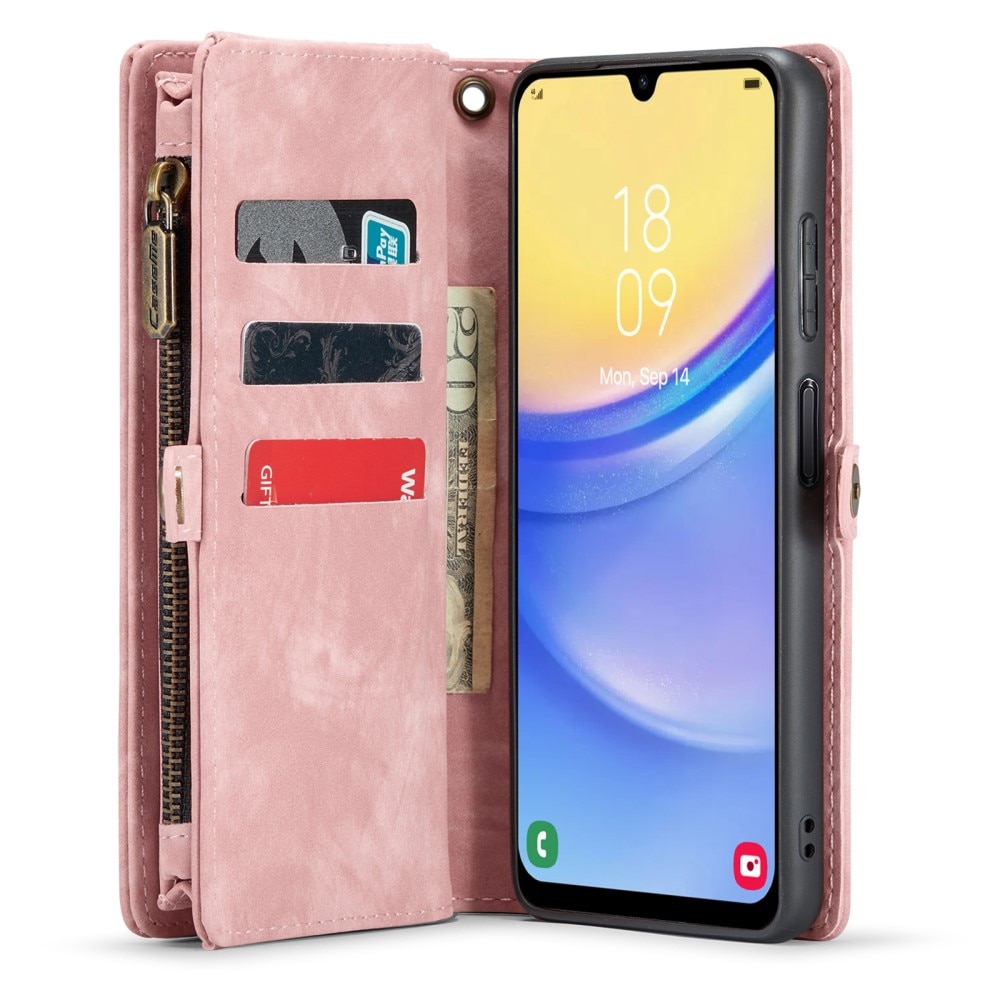 Multi-slot Lommeboksetui Samsung Galaxy A15 rosa