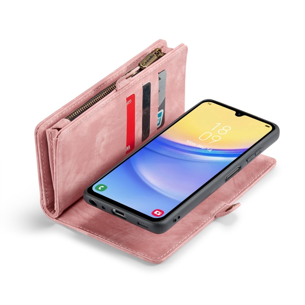 Multi-slot Lommeboksetui Samsung Galaxy A15 rosa