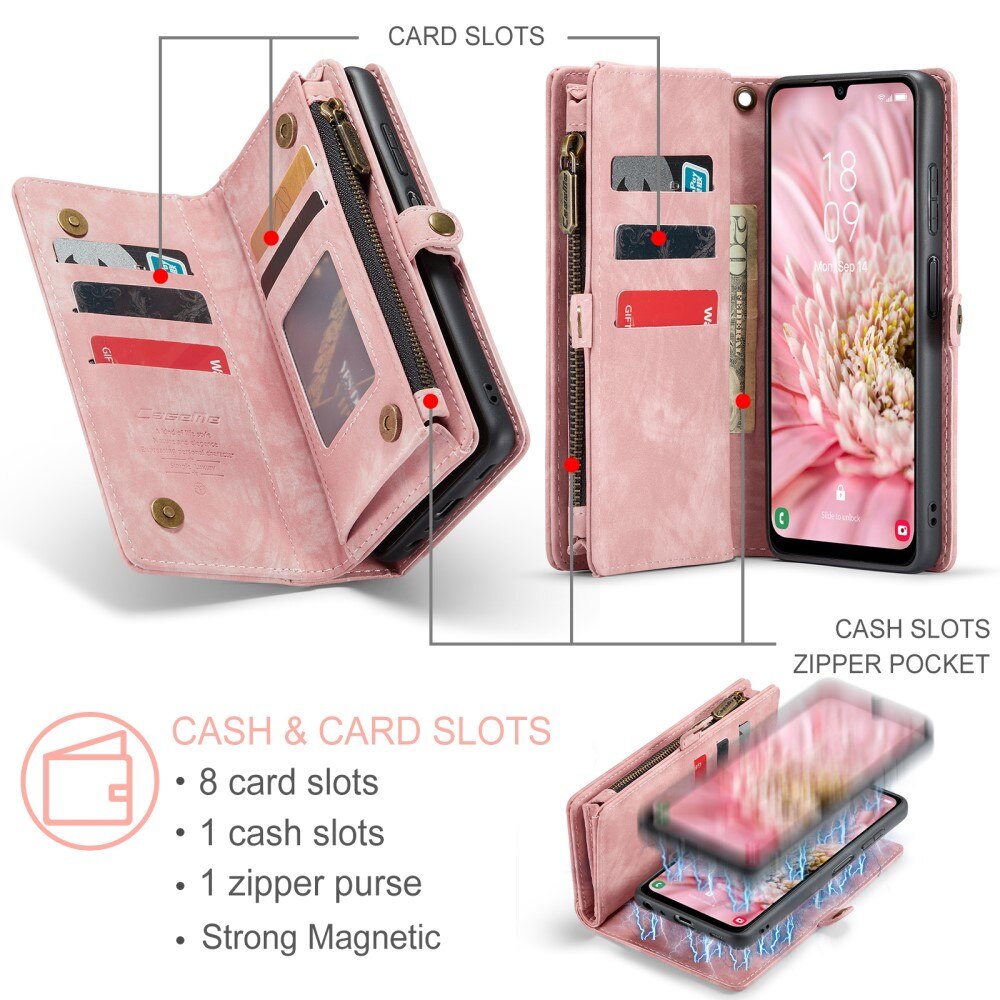 Multi-slot Lommeboksetui Samsung Galaxy A25 Rosa