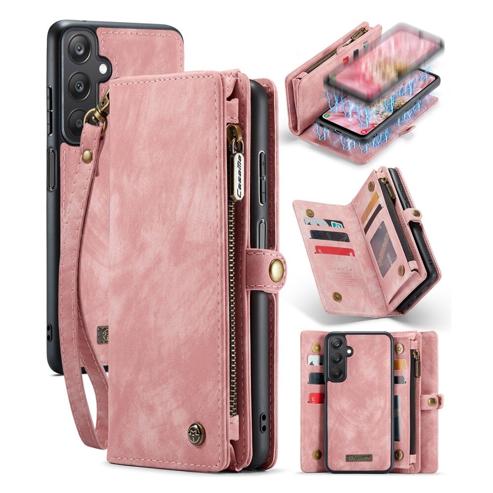 Multi-slot Lommeboksetui Samsung Galaxy A25 Rosa