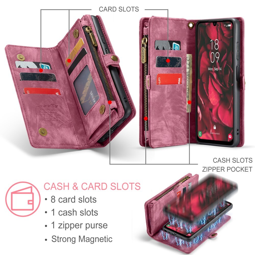 Multi-slot Lommeboksetui Samsung Galaxy A25 Rød