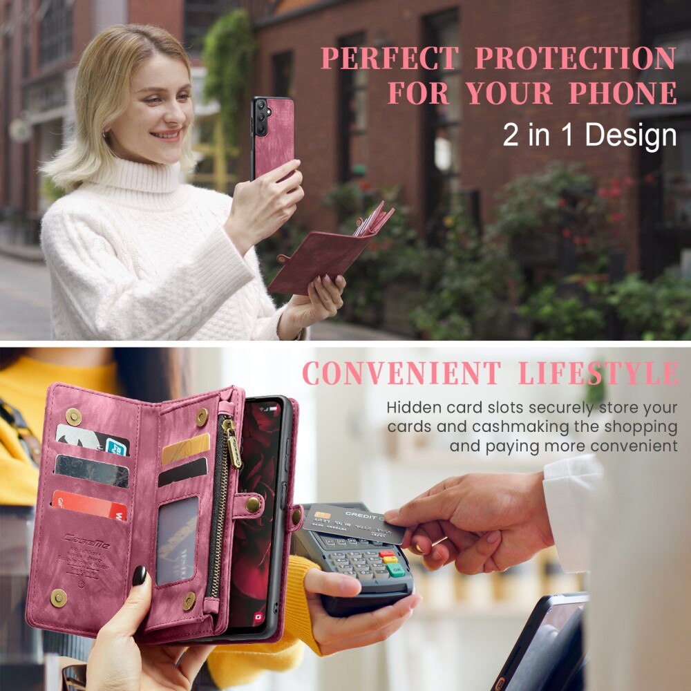 Multi-slot Lommeboksetui Samsung Galaxy A25 Rød