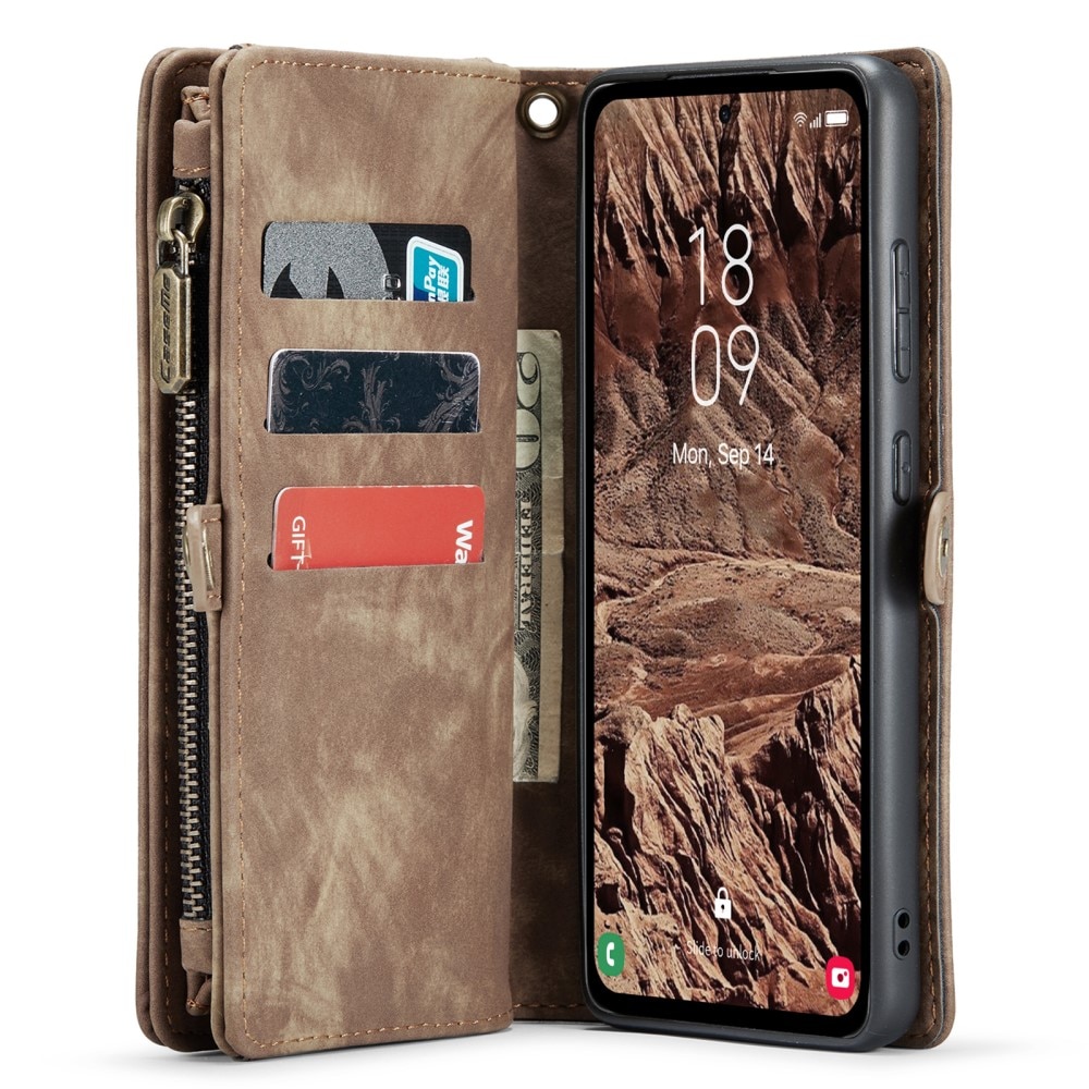 Multi-slot Lommeboksetui Samsung Galaxy A55 Brun