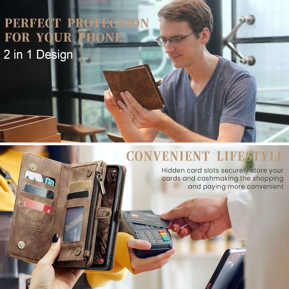Multi-slot Lommeboksetui Samsung Galaxy A55 Brun