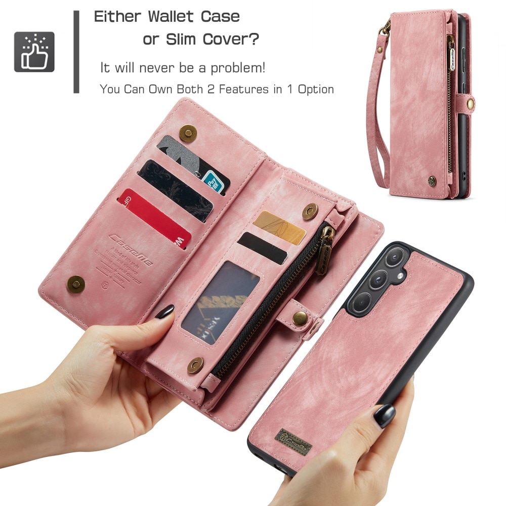 Multi-slot Lommeboksetui Samsung Galaxy A55 Rosa