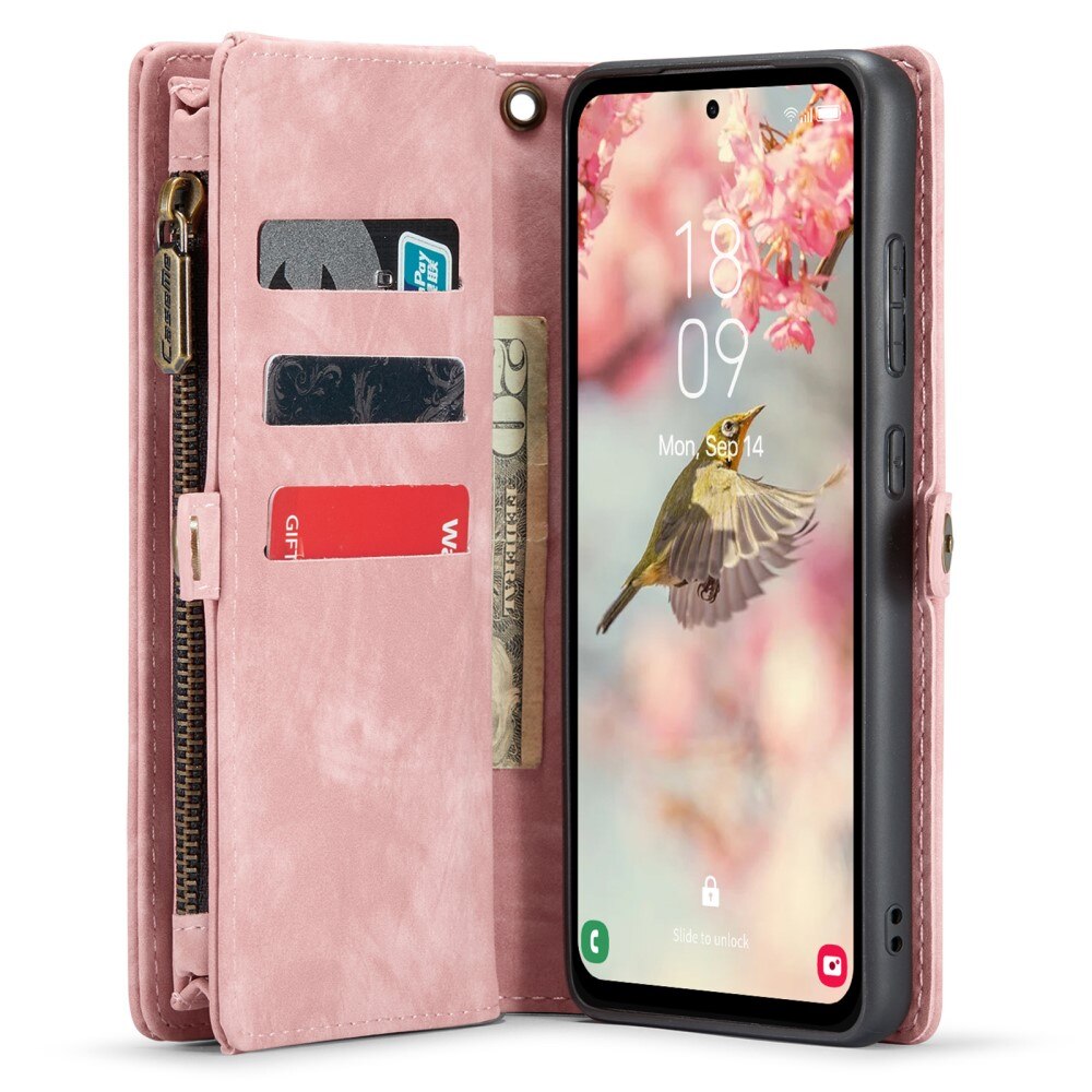 Multi-slot Lommeboksetui Samsung Galaxy A55 Rosa